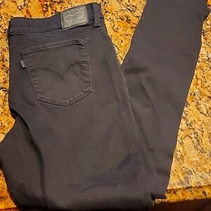 Levis womens black jeans distressed 711